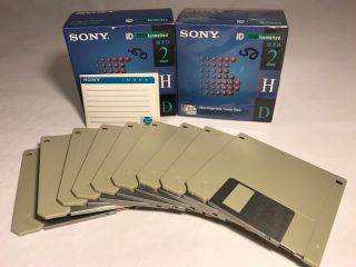 19 Sony Mfd 2hd Ibm Formatted 3.  5 " Micro Floppy Disk Vintage