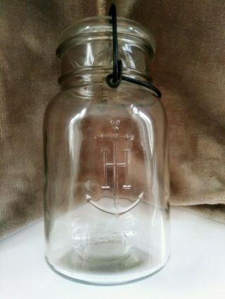Vintage Anchor Hocking " Lightening " Mason Jar