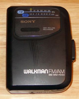 Vintage Sony Walkman Am/fm Cassette Player Wm - Fx101 W/belt Clip