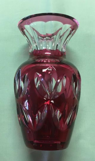 Vintage Val St Lambert Crystal/glass Heavy Flower Bud Vase Signed 6 " Tall