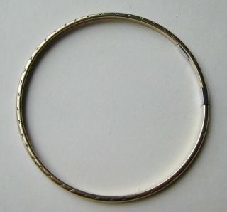 Fine Vintage Sterling Silver 10k Gold Filled Thin Bangle Bracelet 3