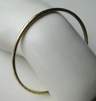 Fine Vintage Sterling Silver 10k Gold Filled Thin Bangle Bracelet 6