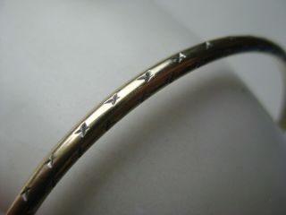 Fine Vintage Sterling Silver 10k Gold Filled Thin Bangle Bracelet 8