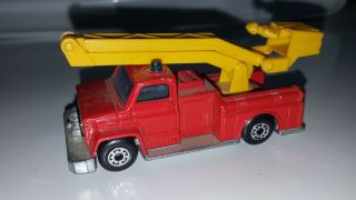 Htf Vintage Matchbox Lesney No.  13 Snorkel Fire Engine Red Die Cast Car England