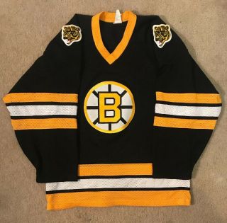 Vintage Ccm Boston Bruins Hockey Jersey Mens Medium Med Black Yellow 90s 80s