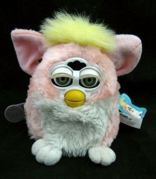 Vtg Furby Babies Pink Pink Yellow Hair Tag Model 70 - 940 1999 2a