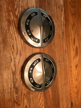 1964 Ford Dog Dish Hubcaps Falcon Pair
