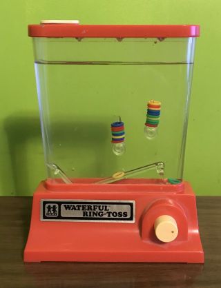 Vintage 70s 1976 Wonderful Waterful Ring - Toss Game By Tomy Made In Japan Red