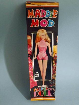 Vintage 1970s Mego Solid Box Maddie Mod Hippie Girl Blonde Nmib