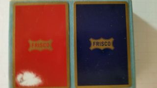 Congress Frisco Railroad Vintage Double Deck Playing Cards Slide Case