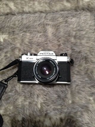 Vintage Film Camera PENTAX K1000 w/ Pentax - M Lens 1:2 50mm And Strap 2