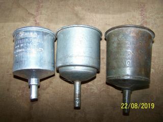 3 Vintage Coleman No.  0 Size Aluminum & Steel Filter Funnels