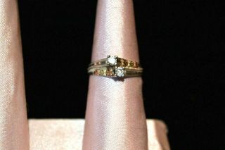 Vintage 12k Black Hills Gold Cz Cubic Zirconia Sterling Silver Ring Marked Ster