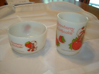 Fire King Strawberry Shortcake Bowl And Cup Anchor Hocking Fire King,  Vintage