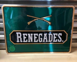 Vintage " Renegades - Smokeless Tobacco " Snuff Tin Sign 16” X 11”