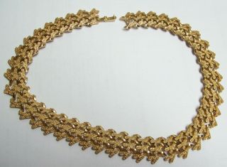 Vintage Crown Trifari Woven Golden Necklace