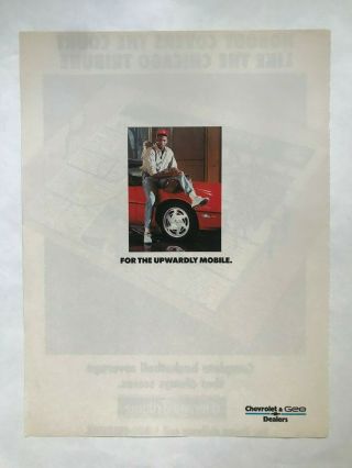 Michael Jordan For Chevrolet & Geo Dealers Vintage 1989 Print Ad