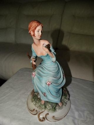 Vintage Capodimonte Figurine,  Signed By Artist,  Highly Detailed,  Collectible.