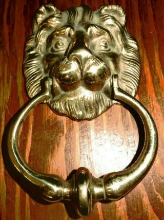 Vintage Polished Brass Lion 