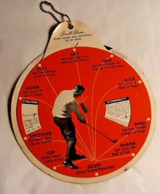 Vintage 1966 " Team Up With Arnold Palmer " Golf Problem Solver & Advice Dia.  6.  25 "