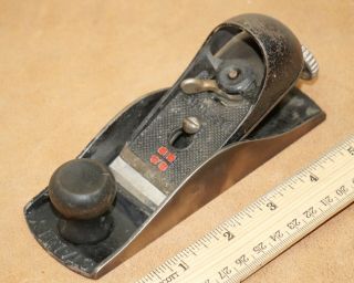 Vintage Stanley Four Square Block Plane With Sweetheart Iron