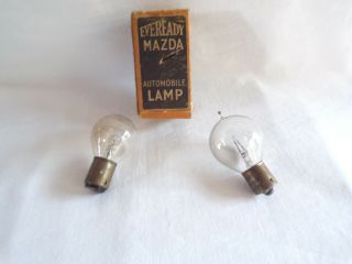 3 Vintage Antique Light Bulbs Bulb Eveready Mazda Ge Automobile Lamp 2 Tipped