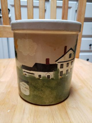 Vintage Roseville Pottery Ohio R.  R.  P.  Co 1 Qt High Utensil Jar Primitive Country
