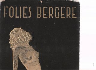 Folies Bergere Paris Vintage Sexy Velvet Gold Foil Program