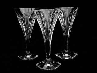 3 Brilliant Vintage Val St.  Lambert " Hafnia " 4 Oz.  Wine Glasses