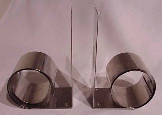 Vintage Mid Century Modern Made In W.  Germany Coil Spring Chrome Bookend Set