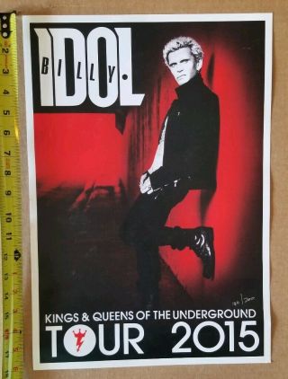 Billy Idol " Kings & Queens Of The Underground Tour 2015 " Rock Vintage Rare