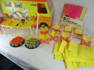 Vintage 1973 Mattel Barbie Country Camper Play Set And Accessories