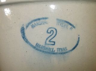 Vintage Marshall Pottery 2 Gallon Blue Stoneware Crock Pottery