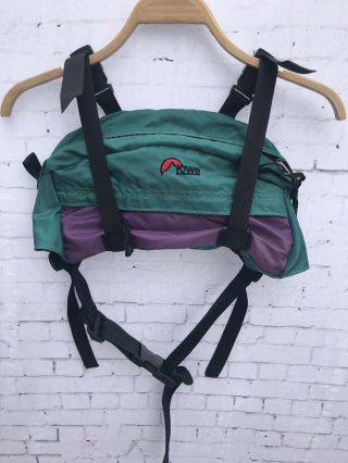 Lowe Fanny Pack Waist Bag Alpine Hiking Large W/ Straps Purple Teal Vintage (h18