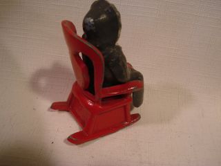 Vintage.  Cast Iron.  Granny in Rocking Chair.  Salt & Pepper Shakers 2