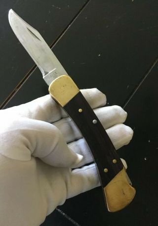 Vintage 2 Dot Buck 110 Folding Hunter Knife,  Used/worn
