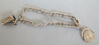 Sterling Silver Charm Bracelet W/ Vintage Charms - 1964/1965 World 
