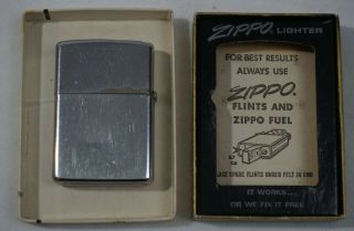 Vintage Zippo Lighter No.  200 Brush Finish With Box