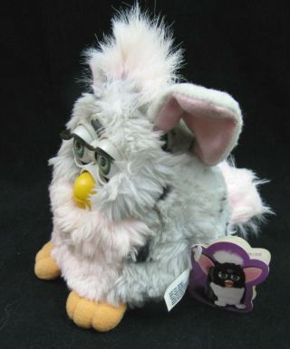 VTG Furby Baby Gray Pink with SpotS 70 - 800 1998 w Tag Tiger Electronics 3