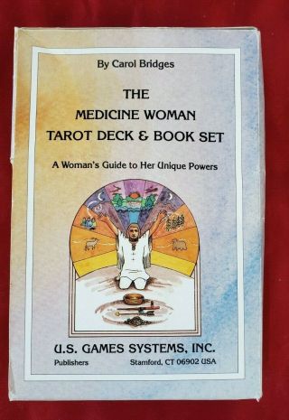 Vintage 1989 Medicine Woman Tarot Deck And Book Set W/map