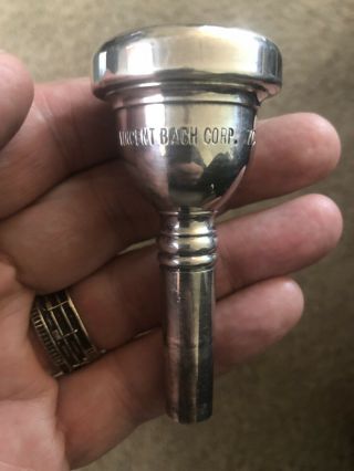 Vintage Vincent Bach Corp.  7C Small Shank Trombone Mouthpiece - 1980 ' s 2