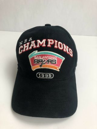 Vintage 1999 San Antonio Spurs Nba Finals Champions Official Puma Black Hat
