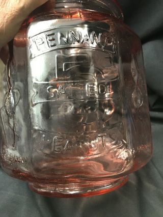 VTG Antique Pink Depression Glass Planters Peanut Jar - complete with lid 8