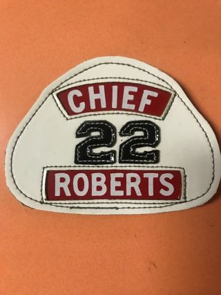 Vintage Firefighter Chief Roberts 22 Leather Helmet Badge/patch