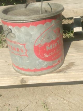 Vintage Mit - Shel Floating Galvanized Steel Minnow Bait Bucket 3