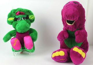 Barney Puppet And Baby Bop Plush 1992 Vintage