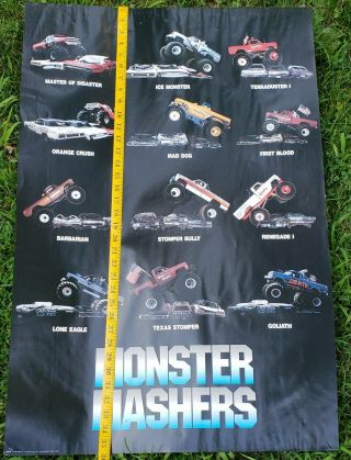 Vintage 1988 Monster Mashers Truck Poster Hard to Find 2