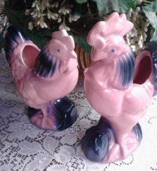 Vintage Wall Pockets Pink Chicken And Rooster 50 