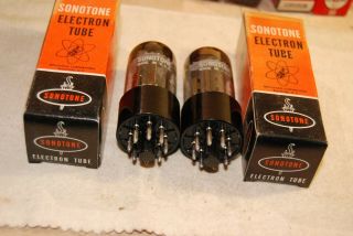 Strong Matched NOS NIB 1960s Vintage SONOTONE 6BL7GTA tubes 2