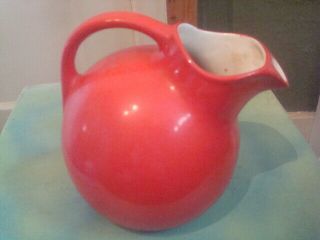 Vintage Chinese Red tilt ice lip pitcher 2 Qt 3